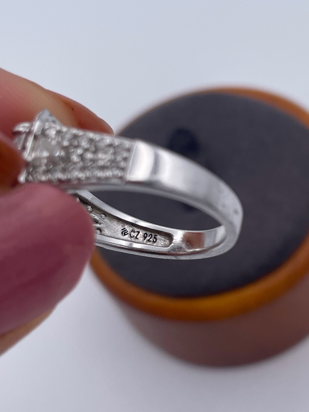Epiphany Sterling Silver 925 Asscher Cut CZ Halo Ring | Statement Cocktail Size7 - Picture 3 of 7